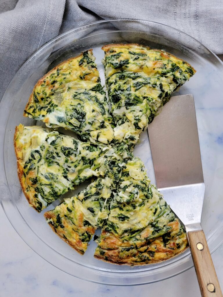 gluten free crustless spinach quiche recipe.